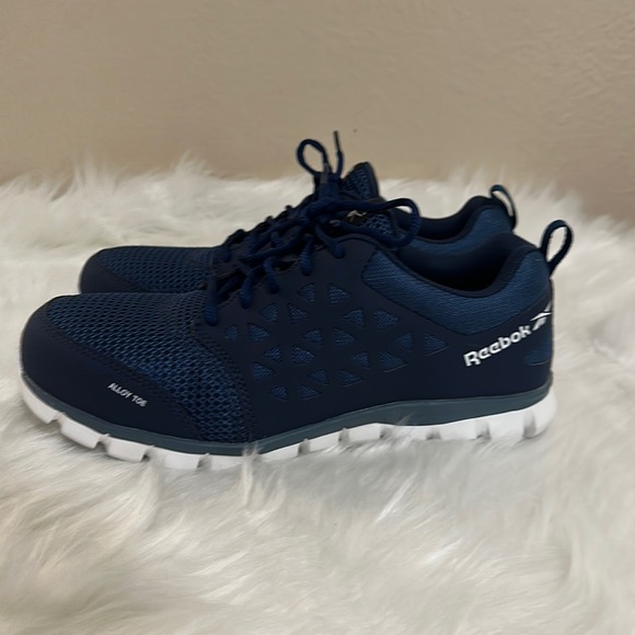 Men’s Reebok Navy Sublite Cushion Oxford Work Shoe - RB4043 - Picture 6 of 16